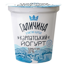 Йогурт Галичина Карпатський 3% 280г без цукру пл/ст