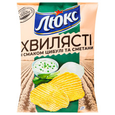 Чипси Люкс 125г смак Сметани та цибулі