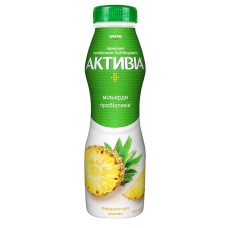 Біфідойогурт Данон Активія 1.5% 260г ананас питний пл/б